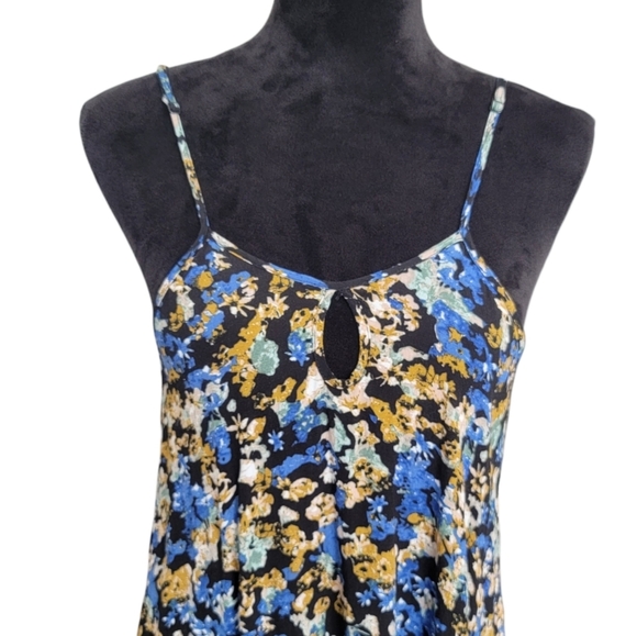 For Love & Lemons Watercolor Floral Keyhole Swing Dress Size Small - Picture 5 of 10